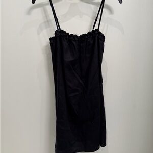 Reformation Black Ruffle Top Dress